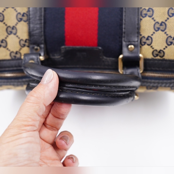 ❌️❌️SOLD ❌️❌️AJ43❤️ GUCCI GG Monogram Vintage Web Boston - Picture 9 of 16